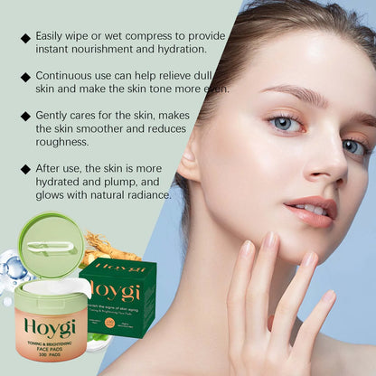 Hoygi 100pcs Centella Asiatica Nourish Face Cotton Pads Deep Moisturizing Lighten Spots Even Skin Tone Daily Smooth Face Pads