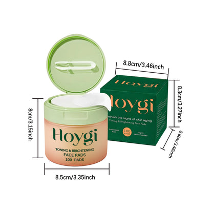 Hoygi 100pcs Centella Asiatica Nourish Face Cotton Pads Deep Moisturizing Lighten Spots Even Skin Tone Daily Smooth Face Pads