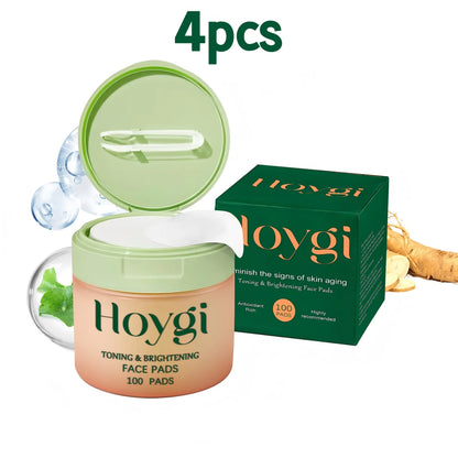 Hoygi 100pcs Centella Asiatica Nourish Face Cotton Pads Deep Moisturizing Lighten Spots Even Skin Tone Daily Smooth Face Pads