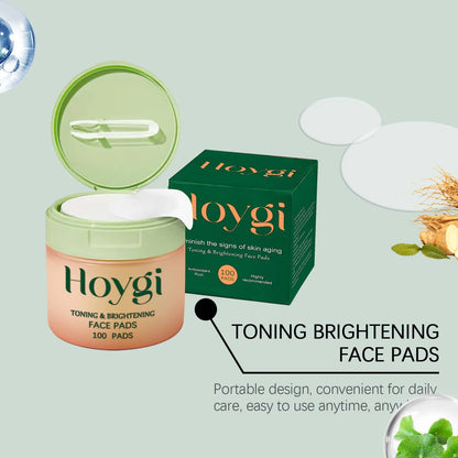 Hoygi 100pcs Centella Asiatica Nourish Face Cotton Pads Deep Moisturizing Lighten Spots Even Skin Tone Daily Smooth Face Pads